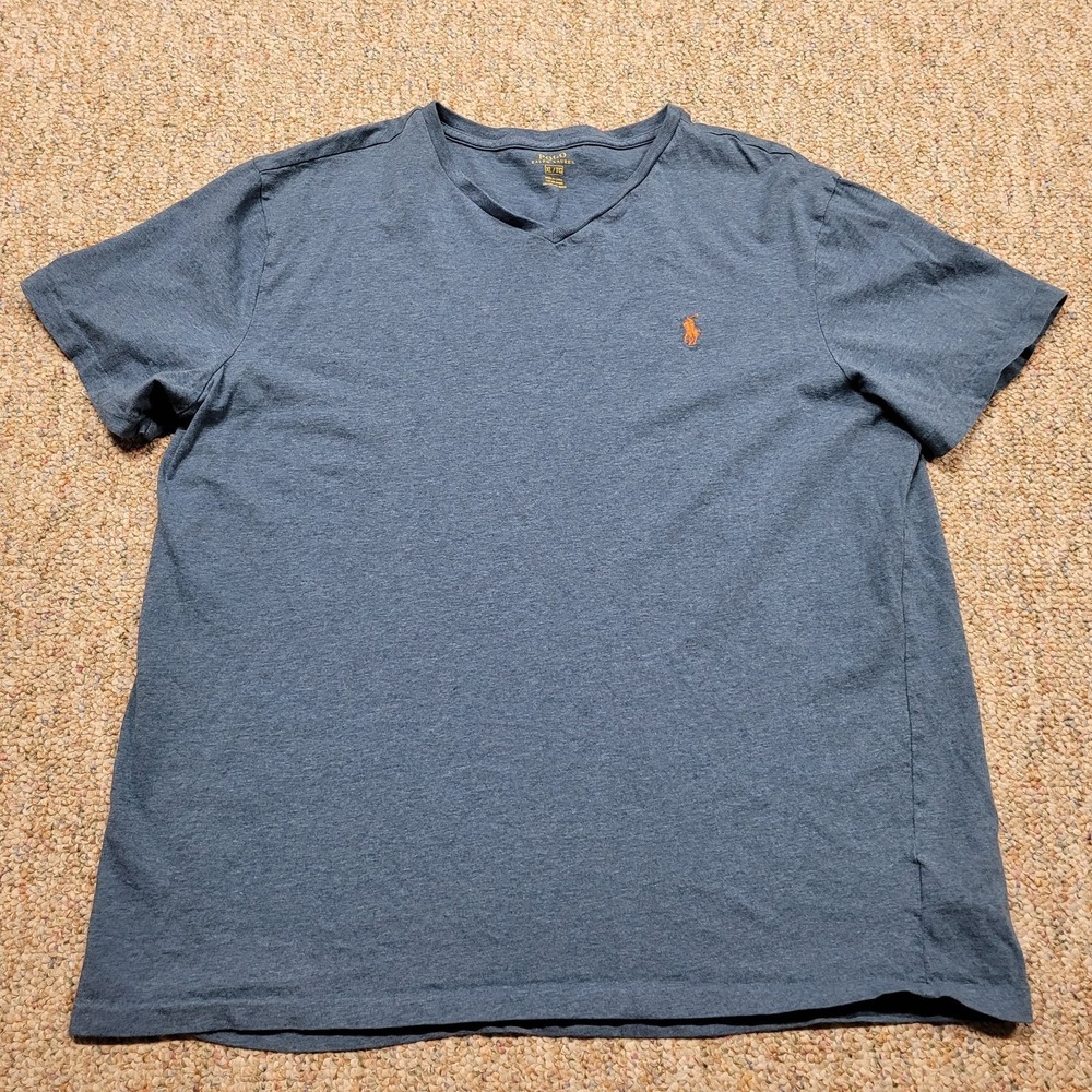 Polo Ralph Lauren Shirt Mens XL Blue Cotton Short Sleeve Pullover Rugby Pony Tee